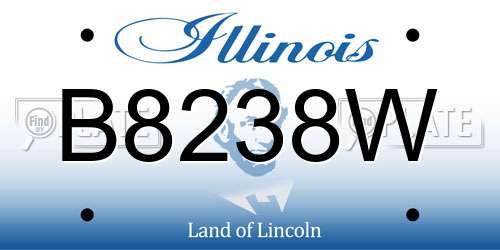B8238W Illinois License Plate