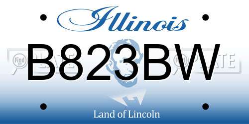 B823BW Illinois License Plate