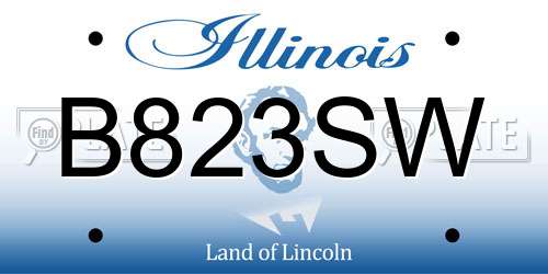 B823SW Illinois License Plate