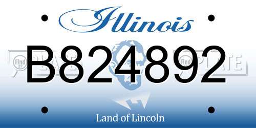 B824892 Illinois License Plate