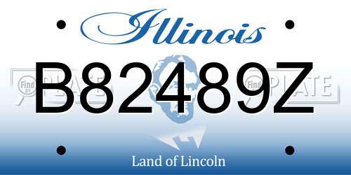 B82489Z Illinois License Plate