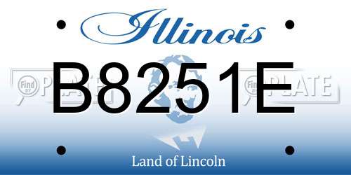 B8251E Illinois License Plate