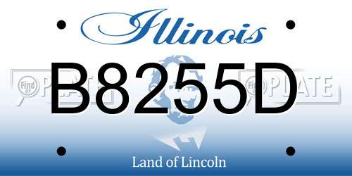 B8255D Illinois License Plate