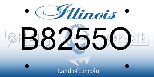 B8255O Illinois License Plate