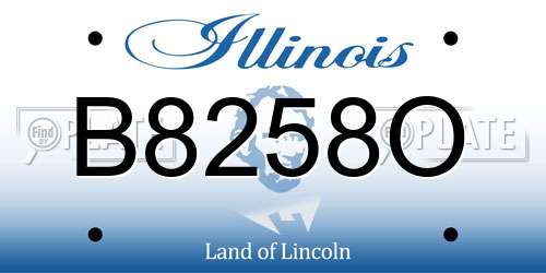B8258O Illinois License Plate