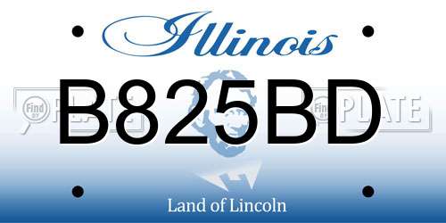B825BD Illinois License Plate