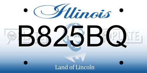 B825BQ Illinois License Plate