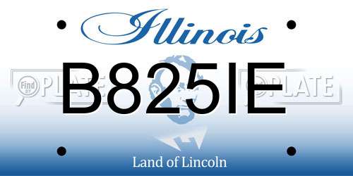 B825IE Illinois License Plate