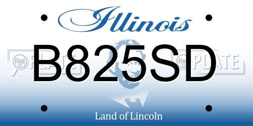 B825SD Illinois License Plate