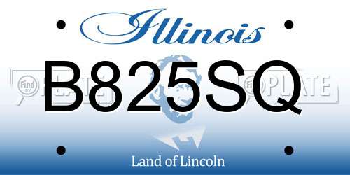 B825SQ Illinois License Plate