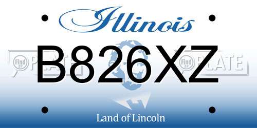 B826XZ Illinois License Plate