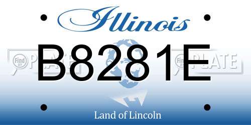 B8281E Illinois License Plate