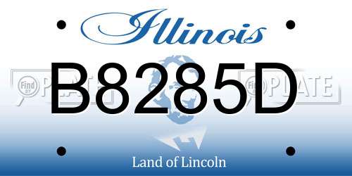 B8285D Illinois License Plate
