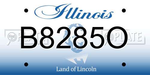 B8285O Illinois License Plate