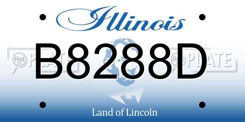 B8288D Illinois License Plate