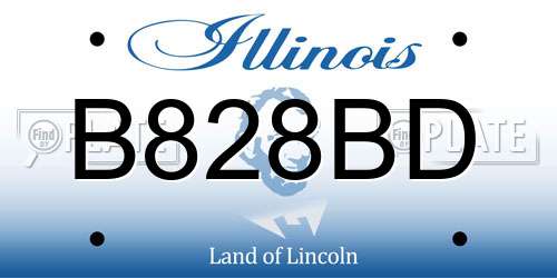 B828BD Illinois License Plate