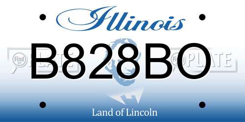 B828BO Illinois License Plate