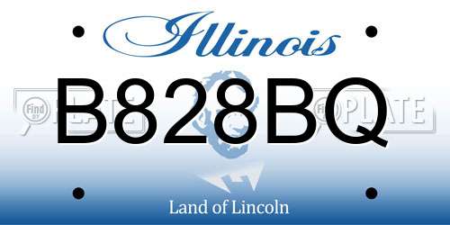 B828BQ Illinois License Plate