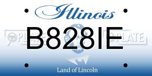 B828IE Illinois License Plate