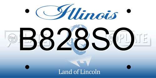 B828SO Illinois License Plate