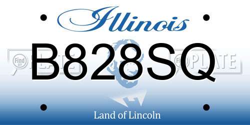 B828SQ Illinois License Plate