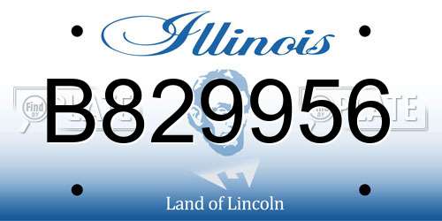 B829956 Illinois License Plate