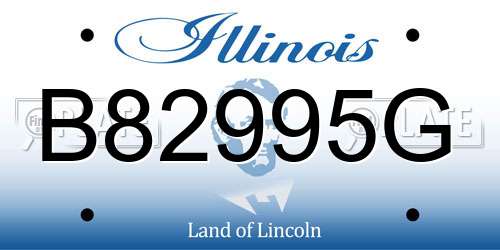 B82995G Illinois License Plate