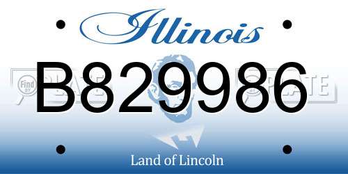 B829986 Illinois License Plate