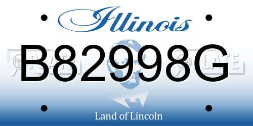 B82998G Illinois License Plate