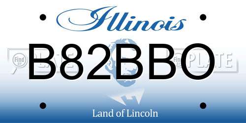 B82BBO Illinois License Plate
