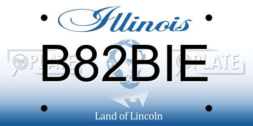 B82BIE Illinois License Plate
