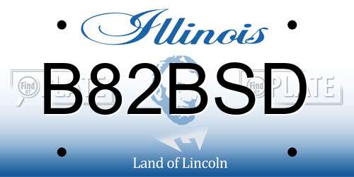 B82BSD Illinois License Plate