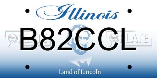 B82CCL Illinois License Plate