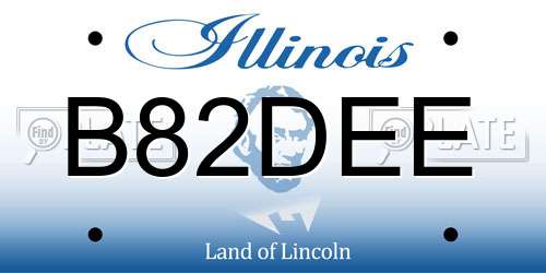 B82DEE Illinois License Plate