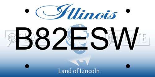 B82ESW Illinois License Plate