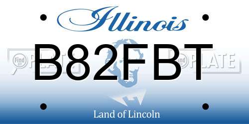 B82FBT Illinois License Plate