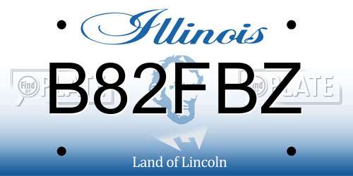 B82FBZ Illinois License Plate
