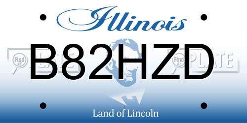 B82HZD Illinois License Plate