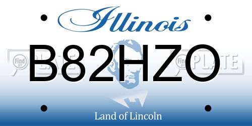 B82HZO Illinois License Plate