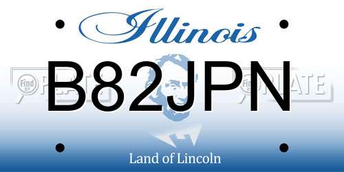 B82JPN Illinois License Plate