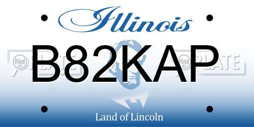 B82KAP Illinois License Plate
