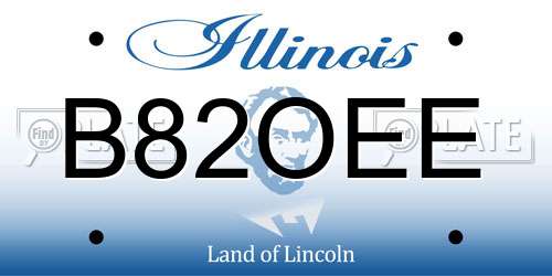 B82OEE Illinois License Plate
