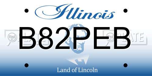 B82PEB Illinois License Plate