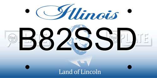 B82SSD Illinois License Plate