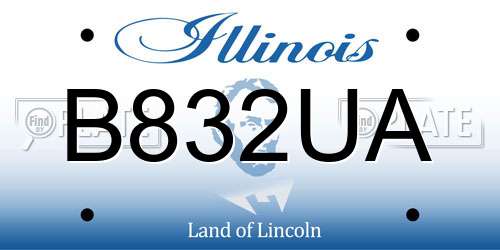 B832UA Illinois License Plate