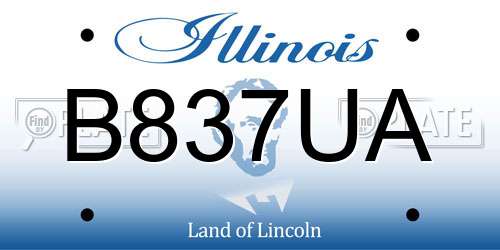 B837UA Illinois License Plate