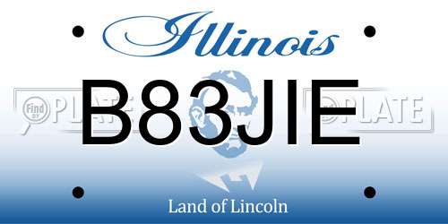 B83JIE Illinois License Plate