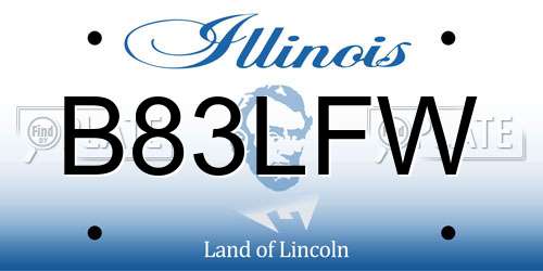 B83LFW Illinois License Plate
