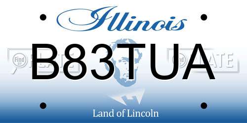 B83TUA Illinois License Plate