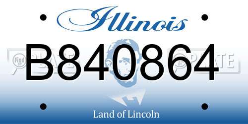 B840864 Illinois License Plate